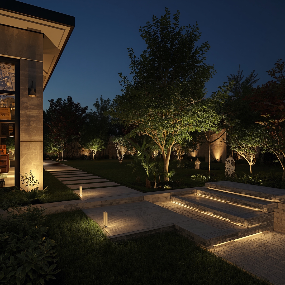 طراحی و اجرای نورپردازی مدرن-قطراب