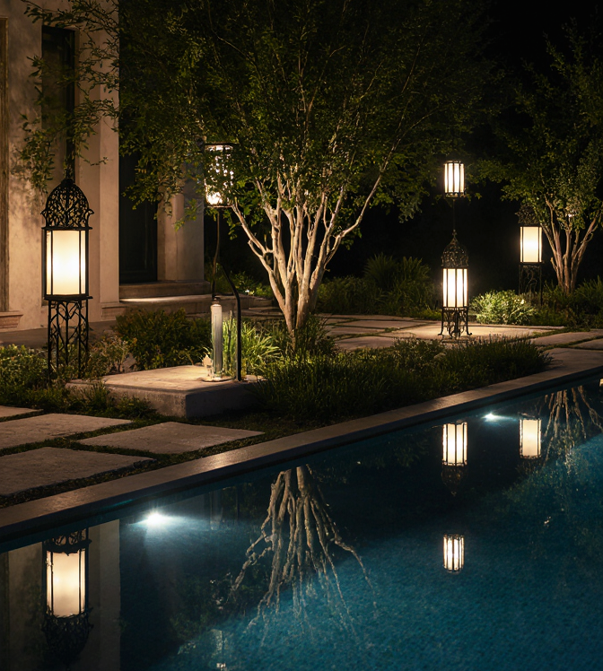 طراحی و اجرای نورپردازی مدرن-قطراب